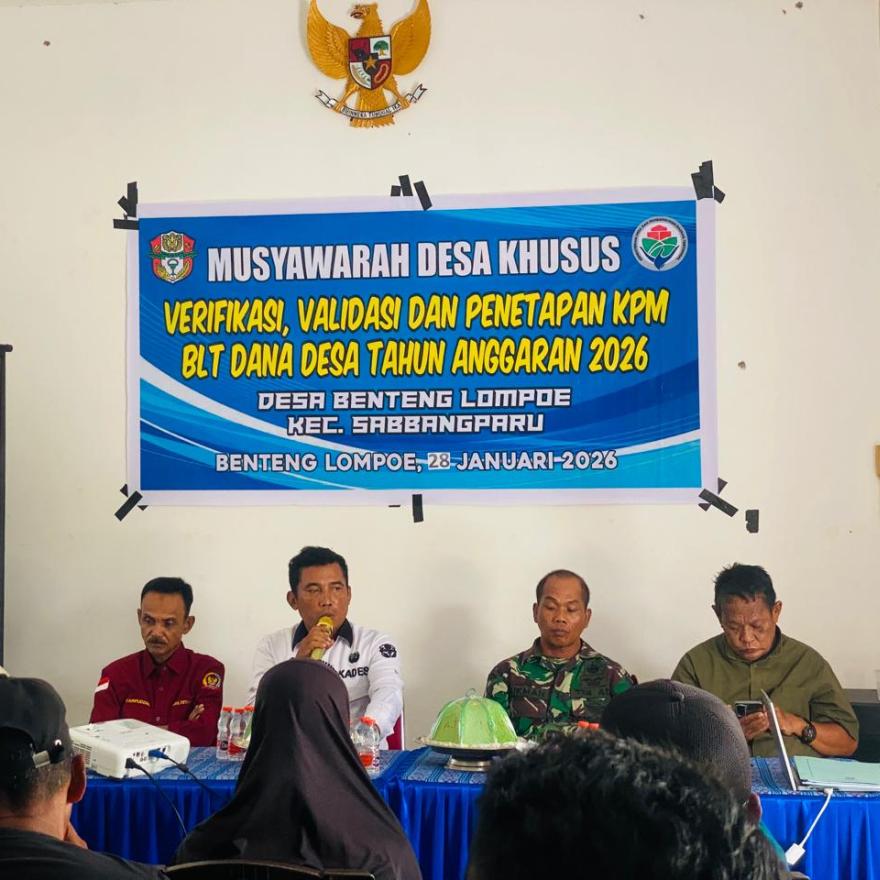 MUSDESUS VERIVIKASI DAN PENETAPAN KPM BLT DANA DESA DI GELAR DI BENTENG LOMPOE